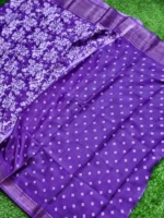Stylish Purple Digital Print Silk Saree - Image 4