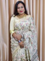 Elegant Off-White Silk Gift Item Saree - Image 2
