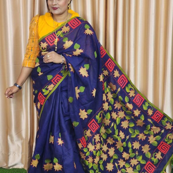 Blue Hater Kajer Suti Saree
