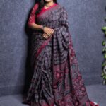 Red Or Black Thread Work Designer Silk Saree