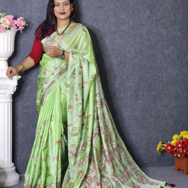 Exclusive Light Lemon Color Silk Saree