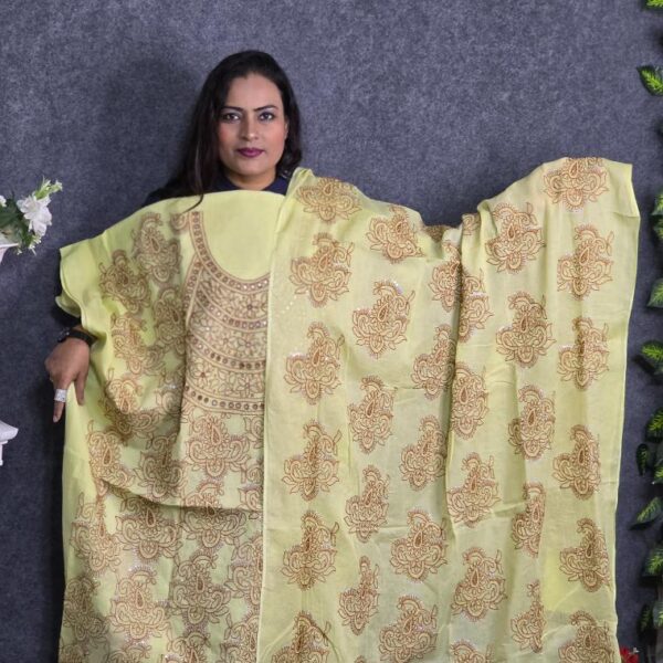 Cream color unstitched dress