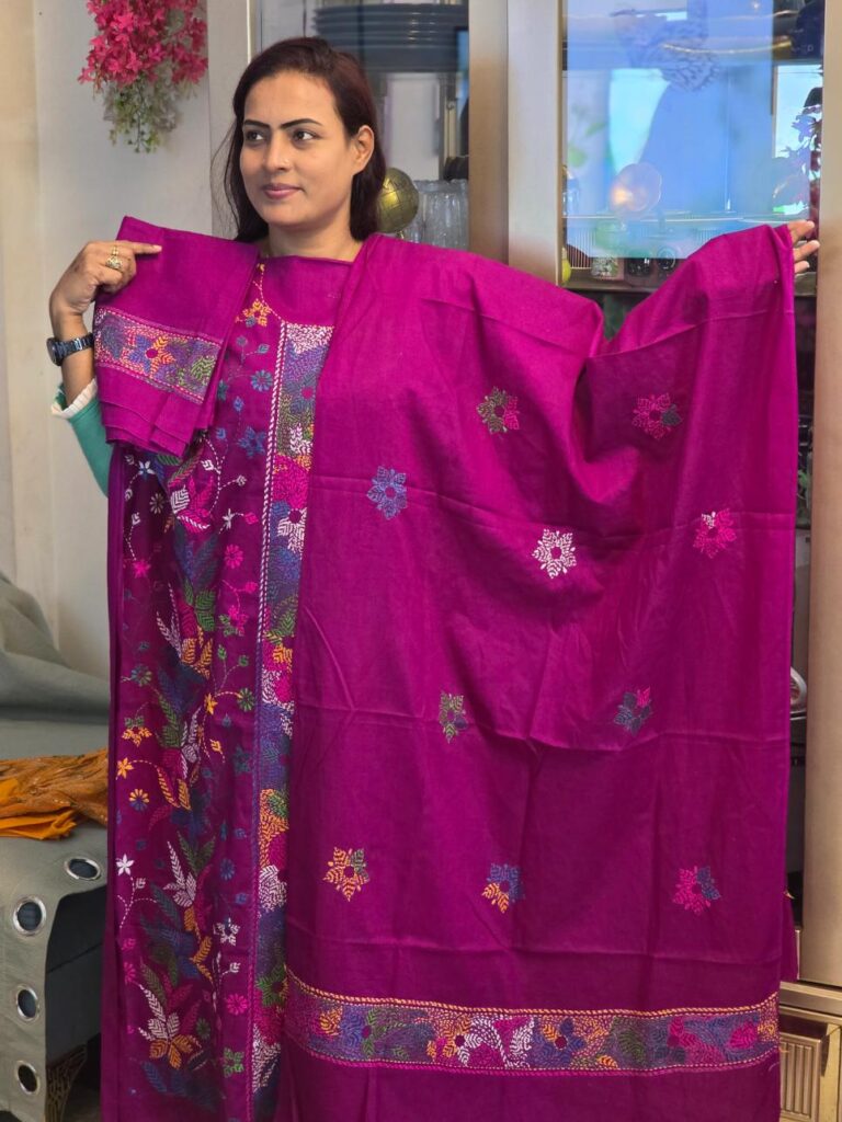 magenta color dress