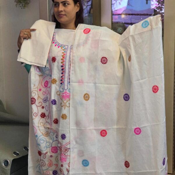 With Color Pure Cotton Hand Stitch Dress
