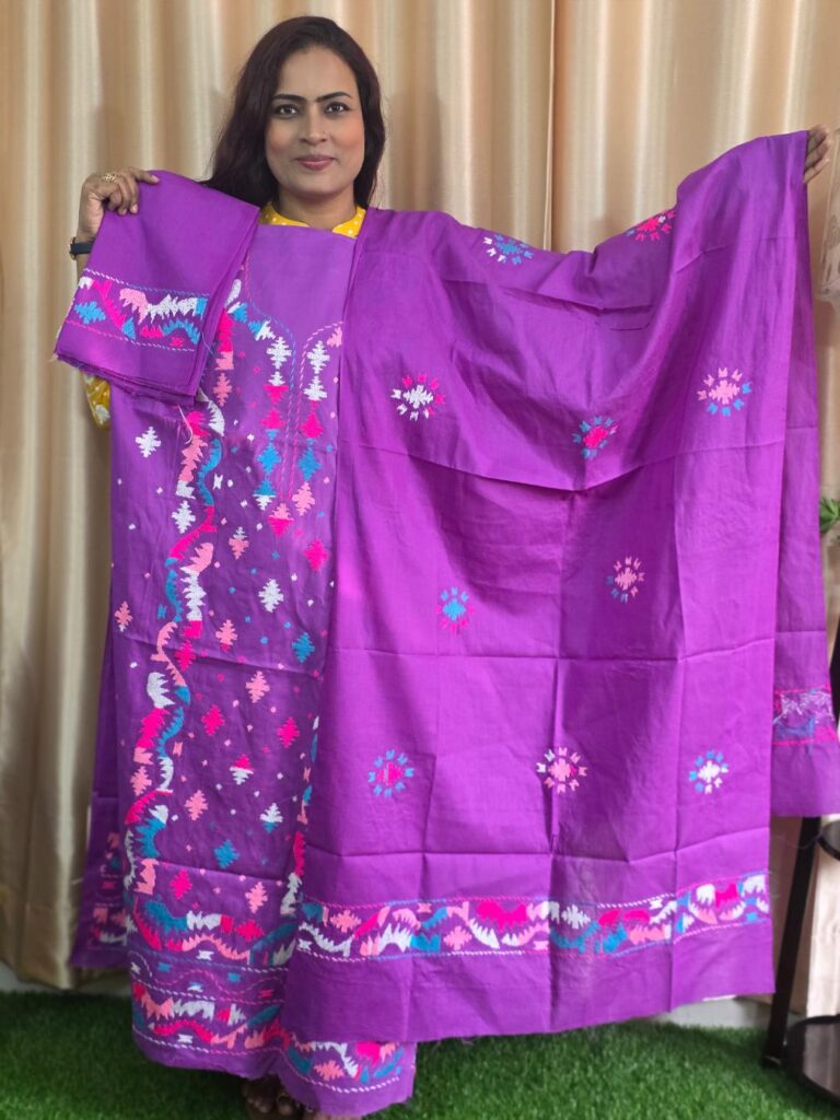 Premium purple colour unstitched dress