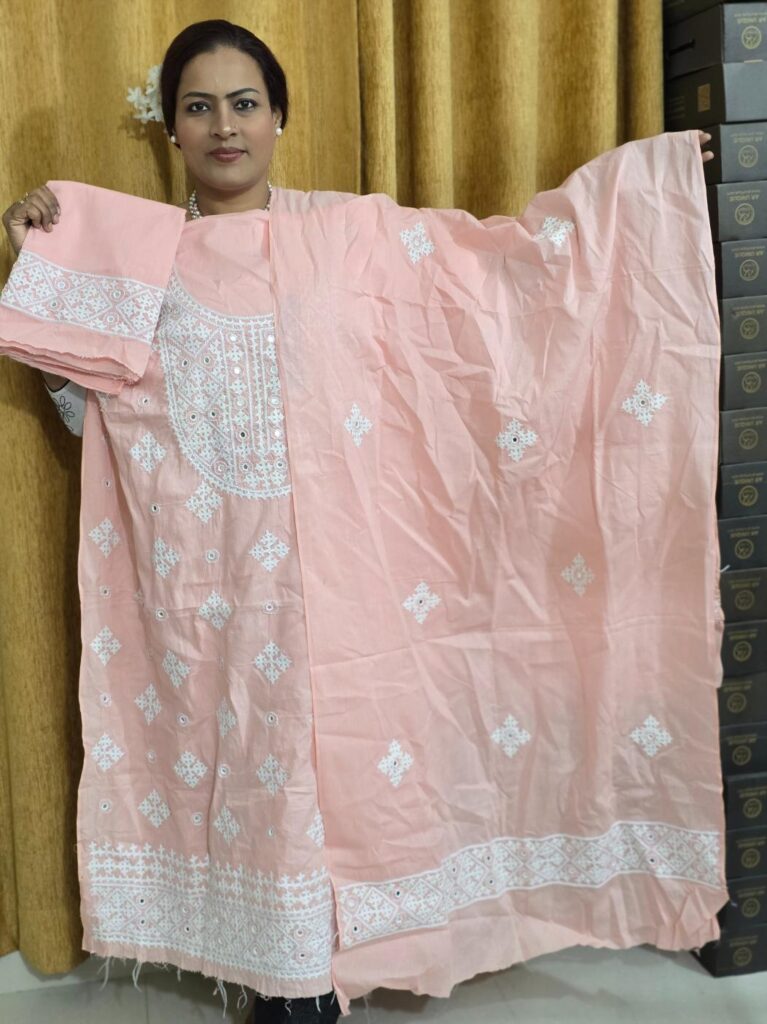 dusty pink Gujarati dress