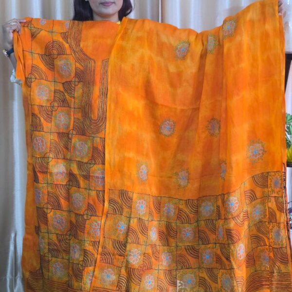 orange tie die fabric